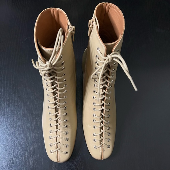 By Far Becca Lace Up Leather Ankle Boots - Picture 6 of 11